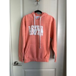 Dog Is Good Women's Peach 'Love The Mutt You're With' Hoodie Sweatshirt Sz. M
